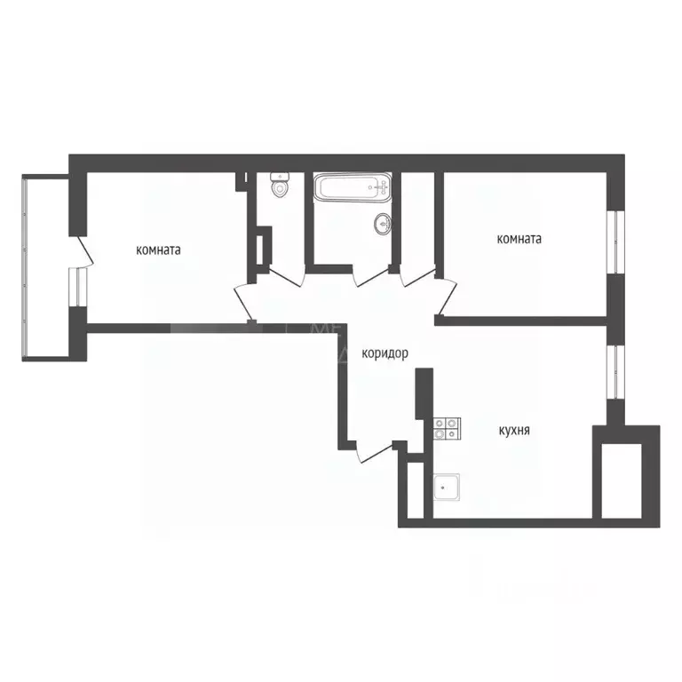 2-к кв. Тюменская область, Тюмень Кремлевская ул., 112к1 (66.7 м) - Фото 1