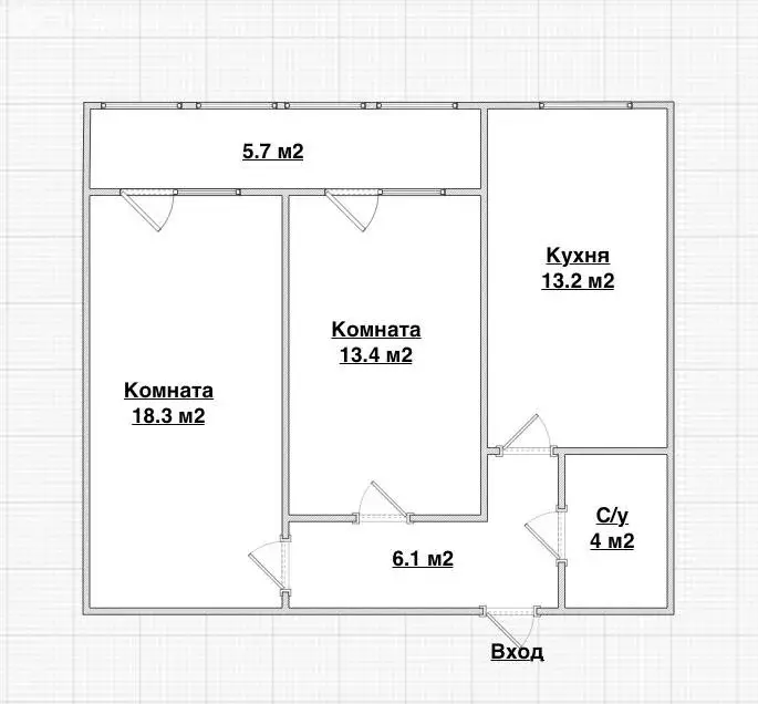 2-комнатная квартира: Самара, улица Советской Армии, 91 (55 м) - Фото 1