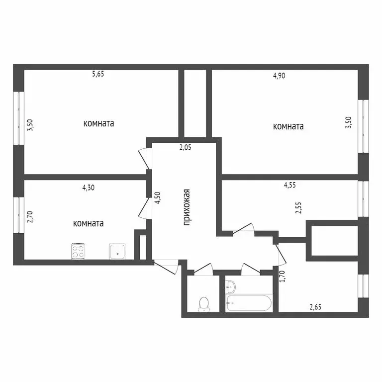 3-комнатная квартира: Улан-Удэ, микрорайон Загорск, Заиграевская ... - Фото 1