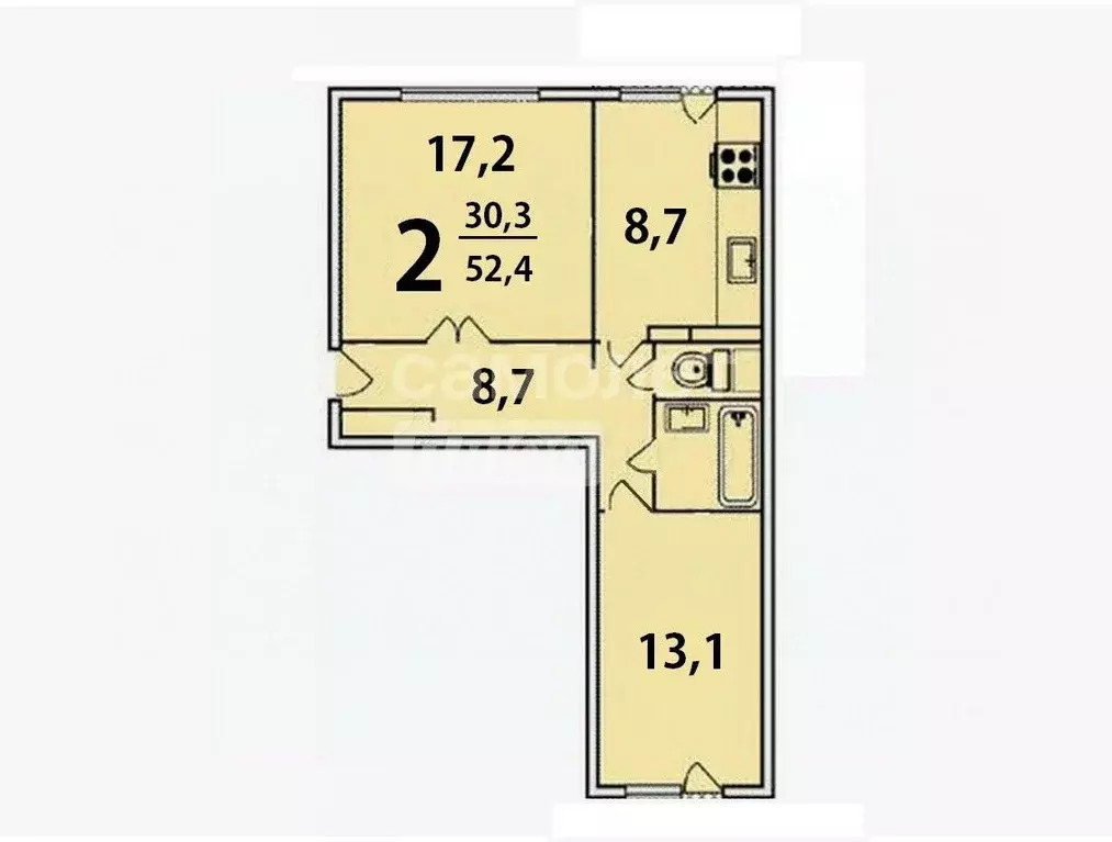 2-к кв. Москва ул. Академика Янгеля, 14К9 (52.4 м) - Фото 1