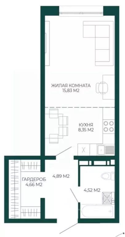 1-к кв. Пензенская область, Пенза Чаадаев жилой комплекс (38.25 м) - Фото 1