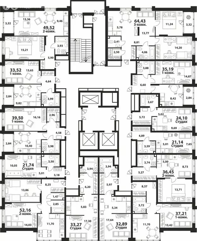 1-комнатная квартира: Ульяновск, 19-й микрорайон, ЖК Аквамарин-2, 1 ... - Фото 2