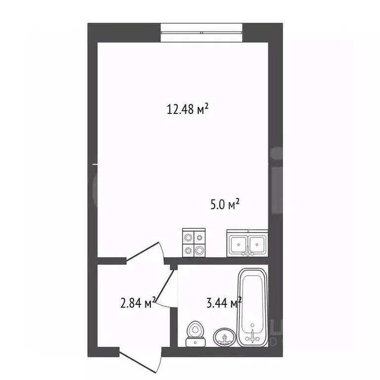 Студия Мордовия, Саранск Лесная ул., 12к2 (23.76 м) - Фото 2