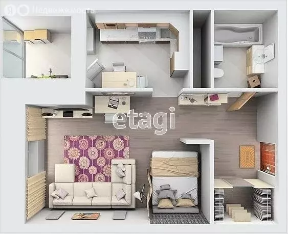 1-комнатная квартира: Тюмень, Дамбовская улица, 25к1 (35.3 м) - Фото 1