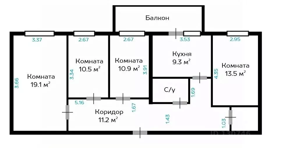 4-к кв. Москва ул. 2-я Ватутинская, 2 (87.5 м) - Фото 2
