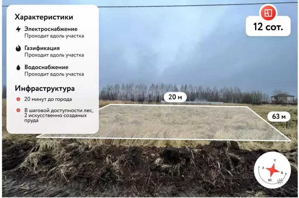Участок в Чувашия, Моргаушский муниципальный округ, д. Яраккасы  (12.0 ... - Фото 1