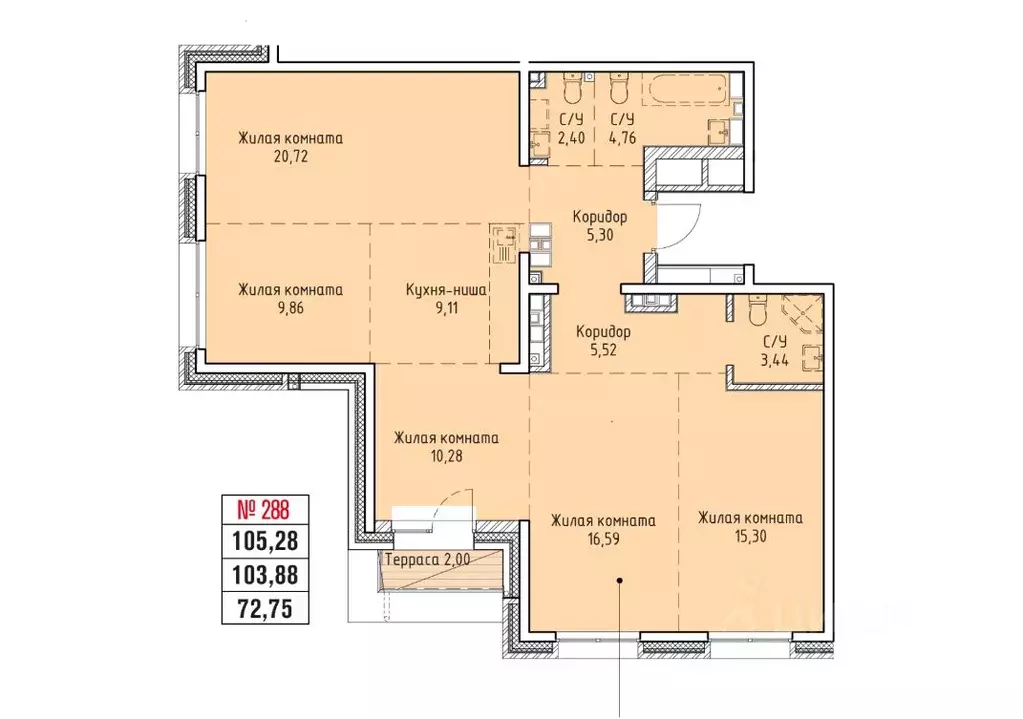 5-к кв. Иркутская область, Иркутск Култукская ул. (105.28 м) - Фото 0
