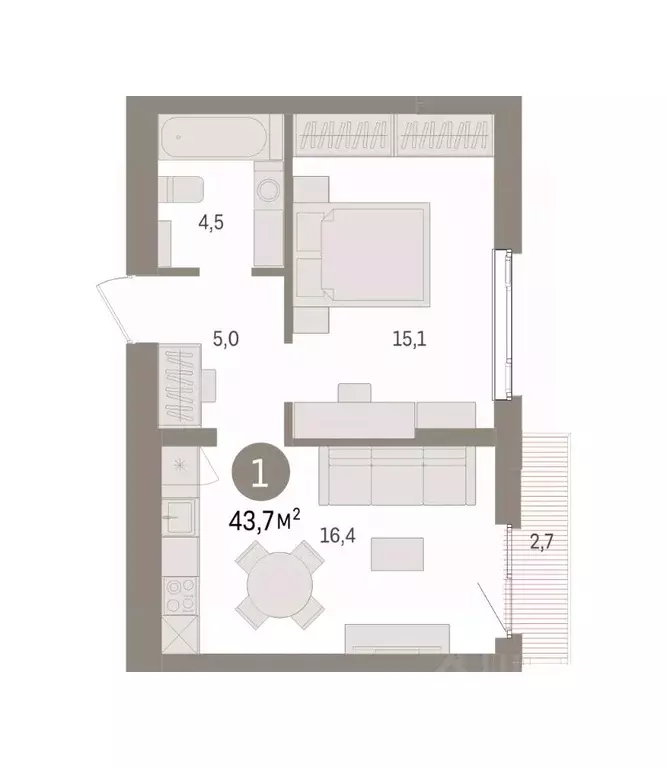 1-к кв. Свердловская область, Екатеринбург Сортировочный жилрайон, ... - Фото 0