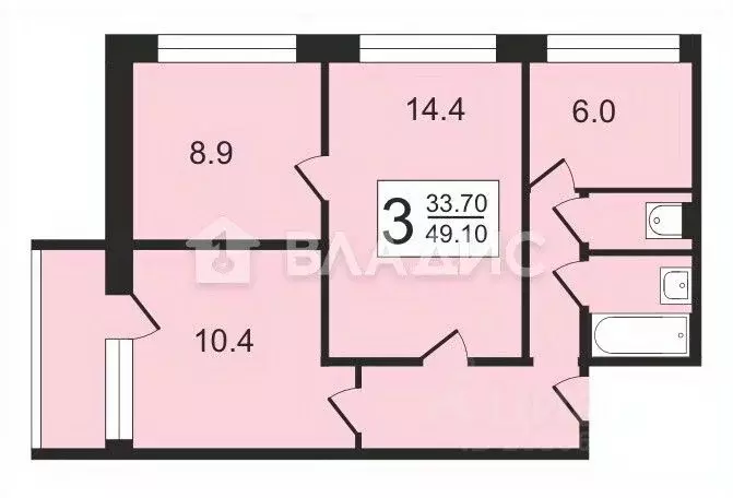 3-к кв. Москва Никитинская ул., 31К1 (50.5 м) - Фото 1