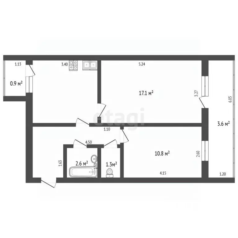 2-к кв. Башкортостан, Стерлитамак ул. Фурманова, 10Б (50.4 м) - Фото 2