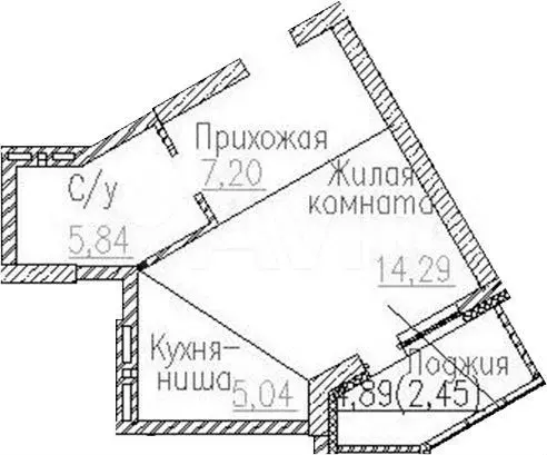 Квартира-студия, 37,3 м, 2/28 эт. - Фото 1