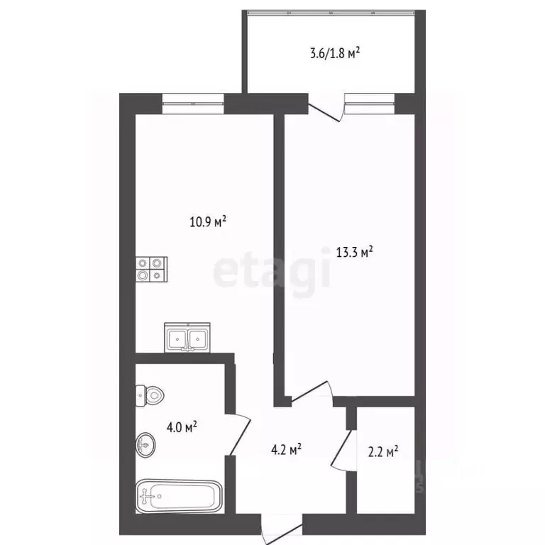 1-к кв. Забайкальский край, Чита 2-я Забайкальская ул., 10 (34.8 м) - Фото 1