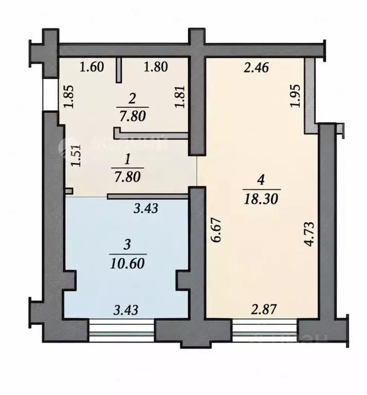 1-к кв. Чувашия, Чебоксары ул. Академика Королева, 11 (40.0 м) - Фото 2