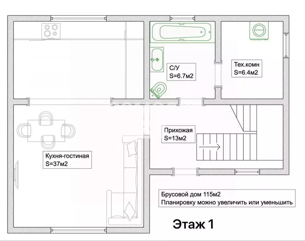 Коттедж в Томская область, Кожевниковский район, с. Киреевск Трактовая ... - Фото 2