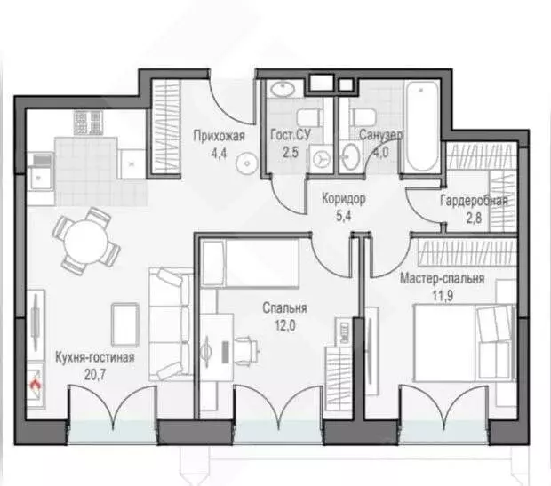 3-комнатная квартира: Москва, улица Академика Королёва, 21 (60 м) - Фото 1