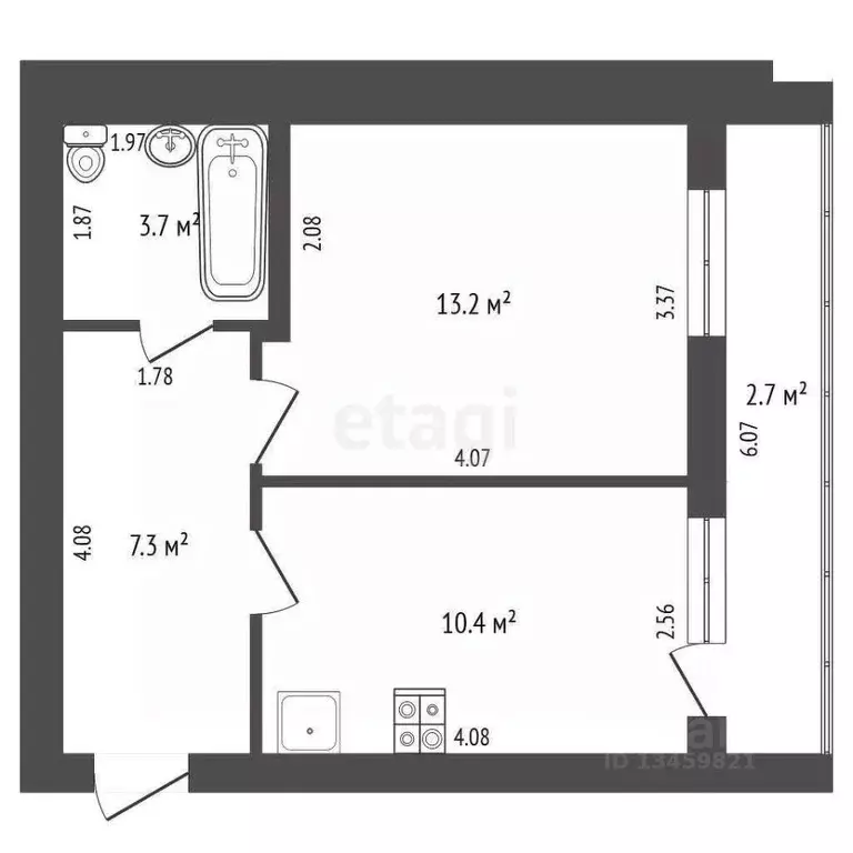 1-к кв. Марий Эл, Медведево городское поселение, Медведево пгт ул. ... - Фото 1