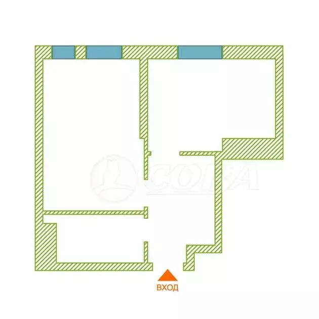 1-комнатная квартира: Тюмень, Харьковская улица, 74 (36.9 м) - Фото 0