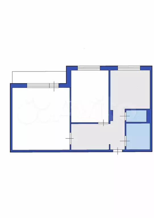 2-к. квартира, 53,1 м, 2/9 эт. - Фото 0
