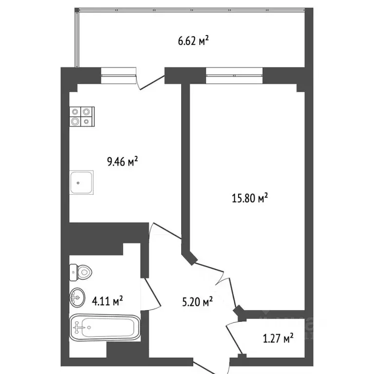 1-к кв. Ростовская область, Ростов-на-Дону просп. Ленина (40.0 м) - Фото 1