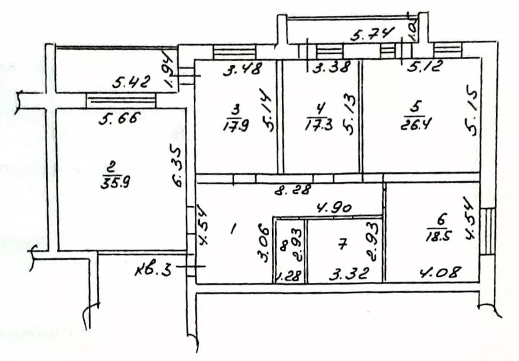 4-к кв. Липецкая область, Липецк ул. М. Горького, 19 (152.2 м) - Фото 2
