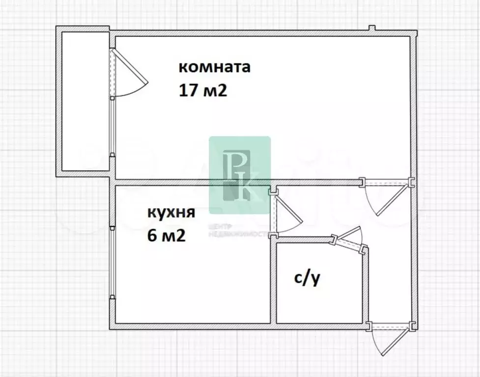 1-к. квартира, 30,3 м, 3/5 эт. - Фото 0