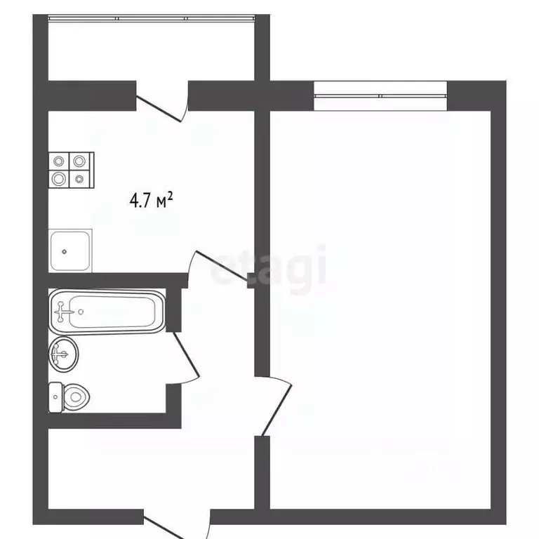 1-к кв. Ростовская область, Батайск ул. Воровского, 7 (31.9 м) - Фото 2