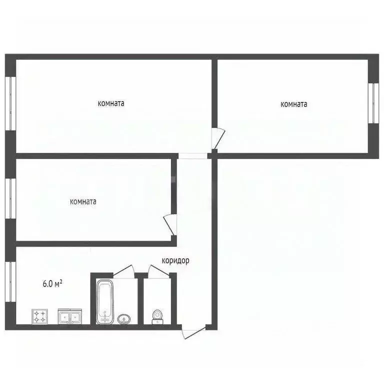 3-к кв. Калужская область, Малоярославец ул. Карла Маркса, 2 (59.8 м) - Фото 2