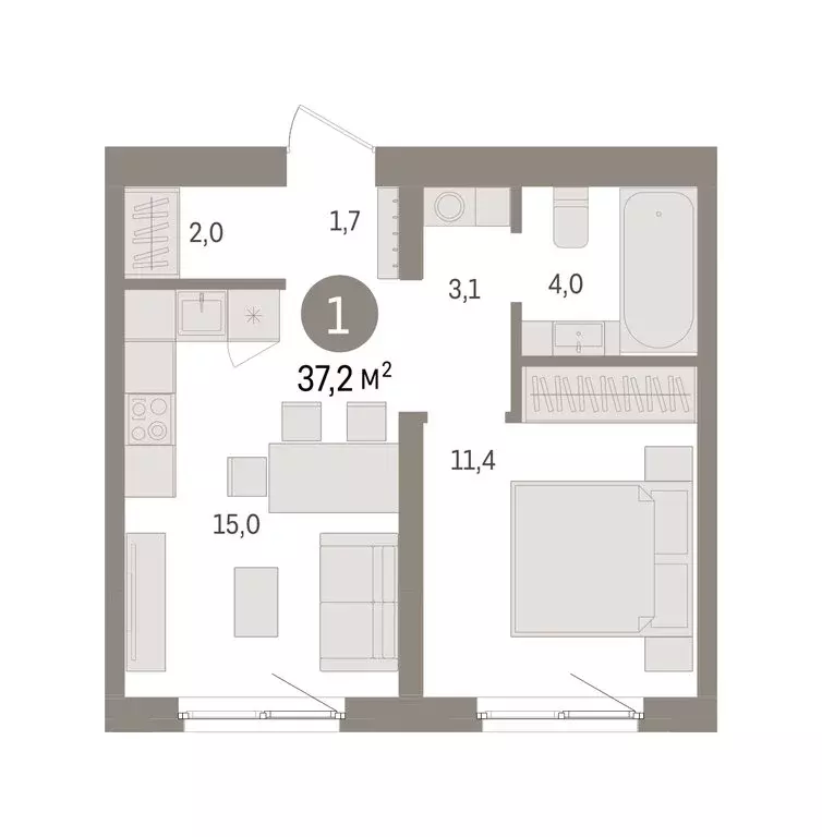 1-комнатная квартира: Екатеринбург, жилой район Юго-Западный, жилой ... - Фото 2