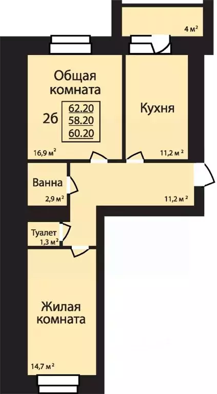 2-к кв. Тамбовская область, Тамбов ул. Имени С.И. Савостьянова, 3 ... - Фото 0