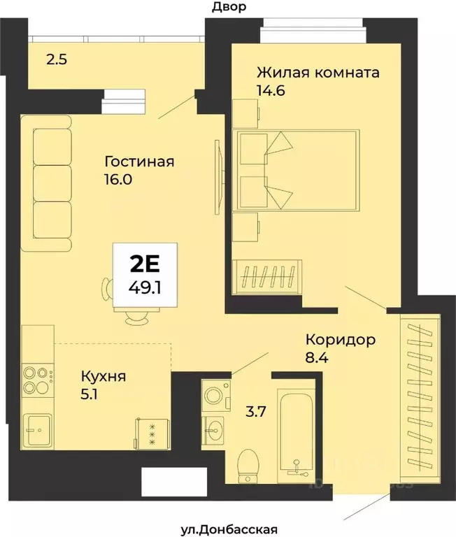 2-к кв. Свердловская область, Екатеринбург Уралмаш жилрайон, ул. ... - Фото 1