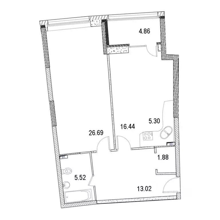 2-к кв. Москва ул. Маршала Рыбалко, 2к9 (74.23 м) - Фото 0