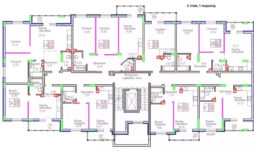 2-к кв. Самарская область, Тольятти ул. Маршала Жукова, 60 (64.01 м) - Фото 2