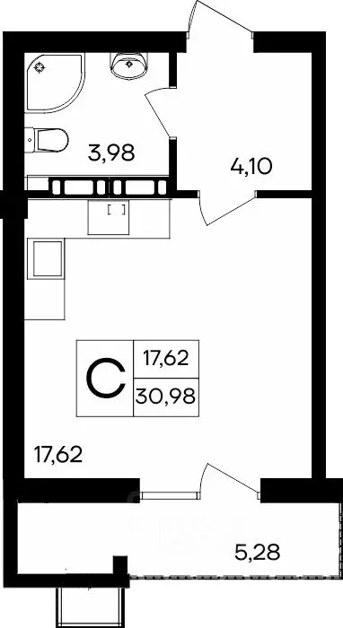 Студия Крым, Симферопольский район, Гвардейское пгт, Республика жилой ... - Фото 1