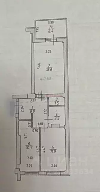 2-к кв. Ростовская область, Ростов-на-Дону Стабильная ул., 11 (60.0 м) - Фото 2