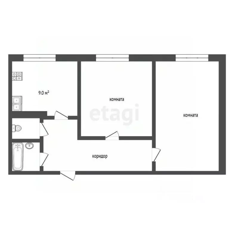 2-к кв. Ханты-Мансийский АО, Сургут ул. Чехова, 4/3 (44.5 м) - Фото 1