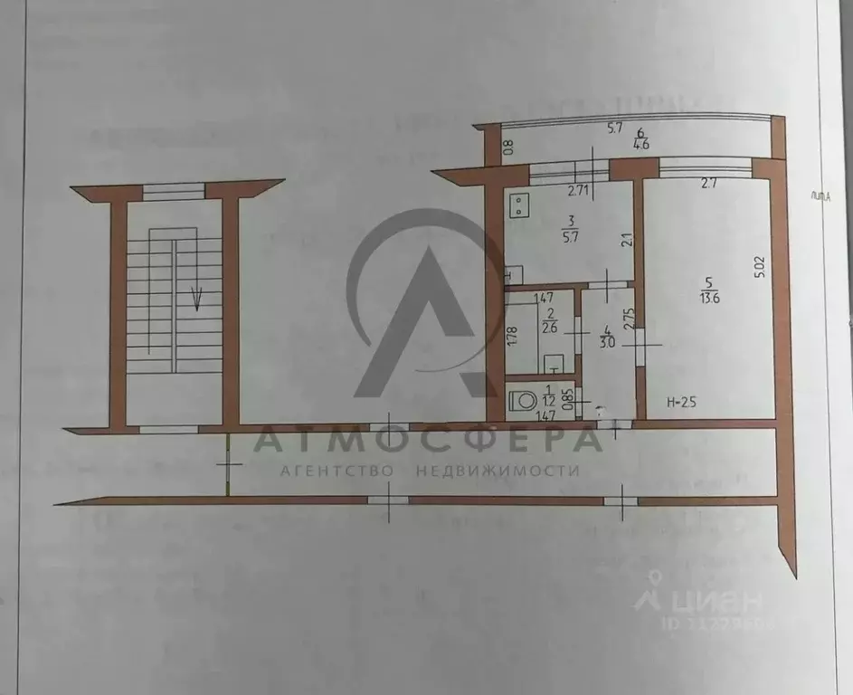 2-к кв. Краснодарский край, Апшеронск ул. Комарова (31.5 м) - Фото 2