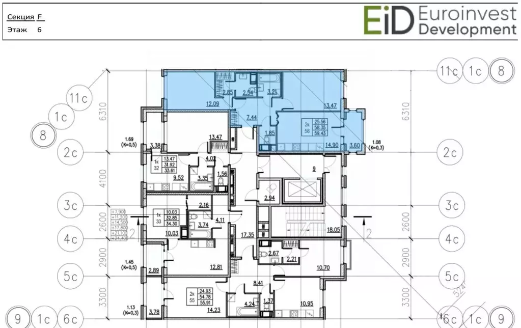 2-к кв. Санкт-Петербург Благодатная ул., 50 (58.7 м) - Фото 2