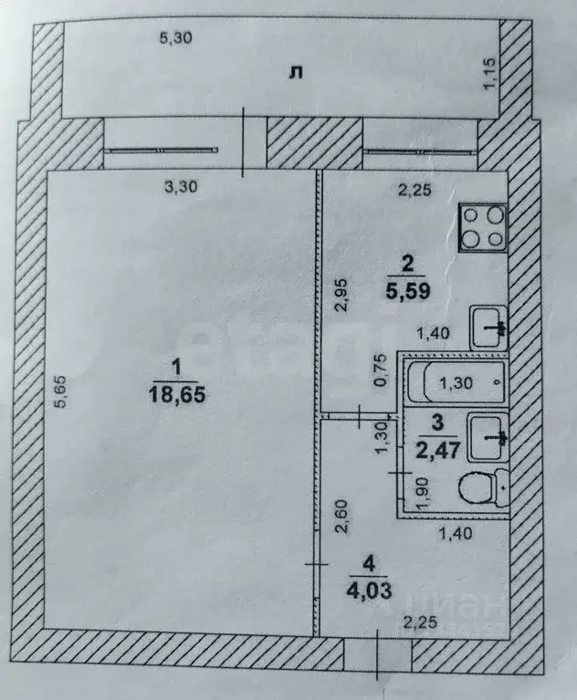 1-к кв. Ульяновская область, Ульяновск ул. Димитрова, 71 (30.7 м) - Фото 2