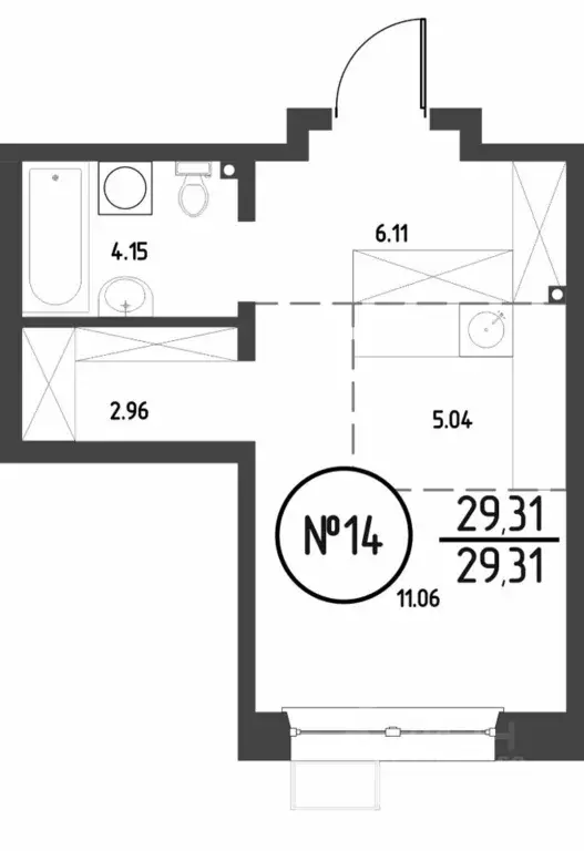 1-к кв. Иркутская область, Иркутск Макс жилой комплекс (29.32 м) - Фото 1