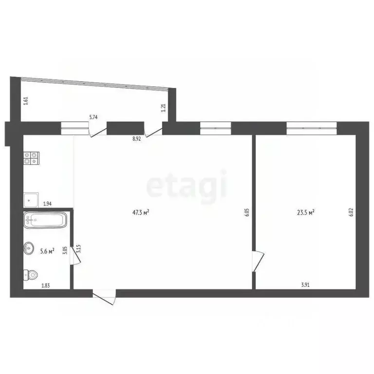 2-к кв. Смоленская область, Смоленск ул. Нахимова, 40Г (76.4 м) - Фото 1