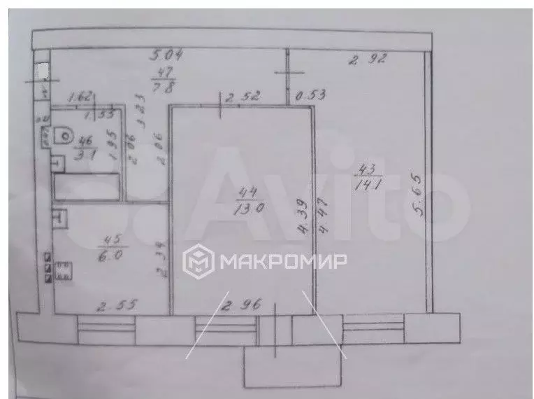 2-к. квартира, 44 м, 3/3 эт. - Фото 0