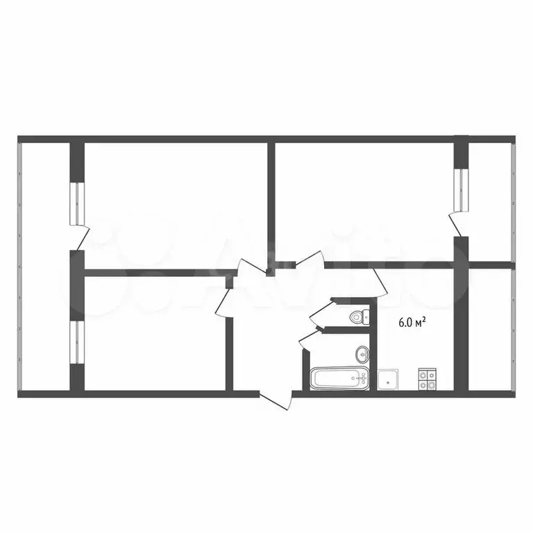 1-к. квартира, 35,3 м, 5/5 эт. - Фото 0
