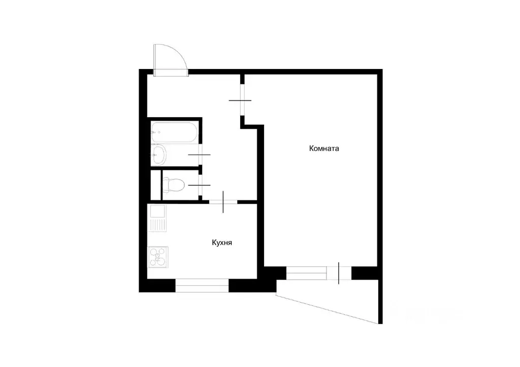 1-к кв. Севастополь ул. Генерала Лебедя, 24 (33.4 м) - Фото 1