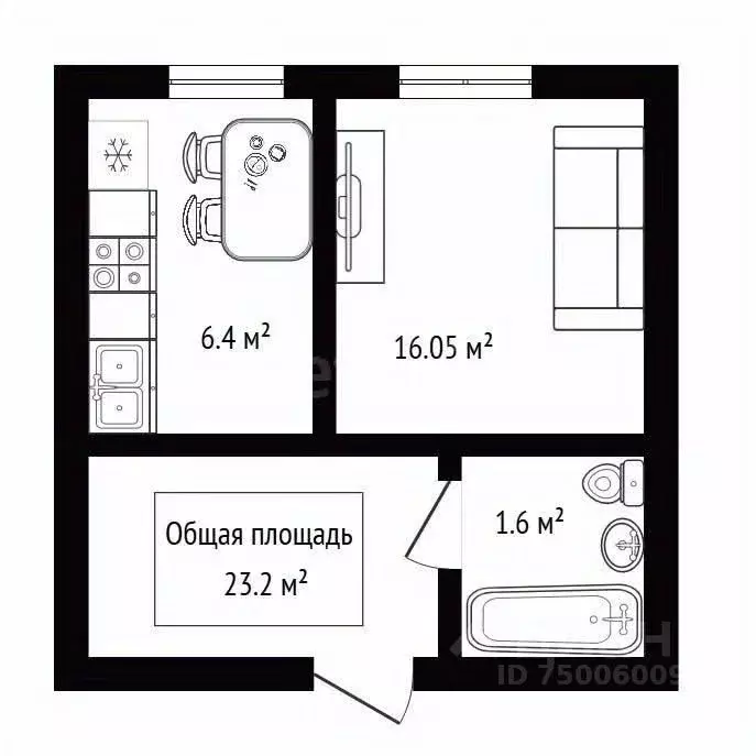 1-к кв. Алтай, Шебалинский район, с. Шебалино Почтовая ул. (23.2 м) - Фото 2