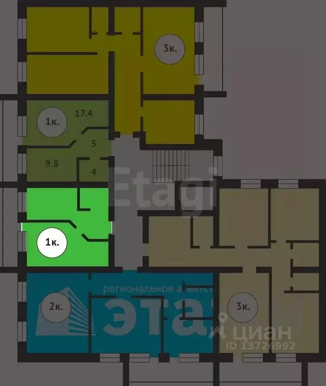 1-к кв. Саратовская область, Энгельс ул. Марины Расковой, 8а (35.7 м) - Фото 2