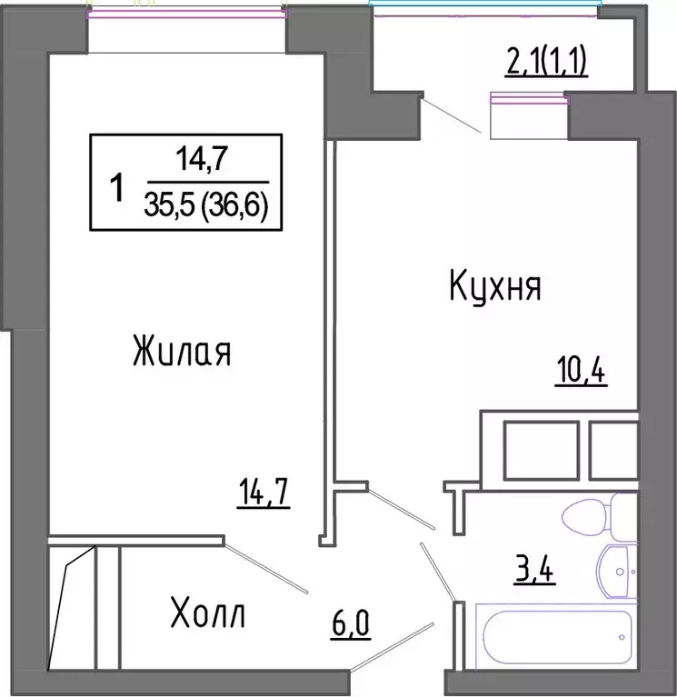 1-к кв. Московская область, Красногорск городской округ, Сабурово пгт ... - Фото 0