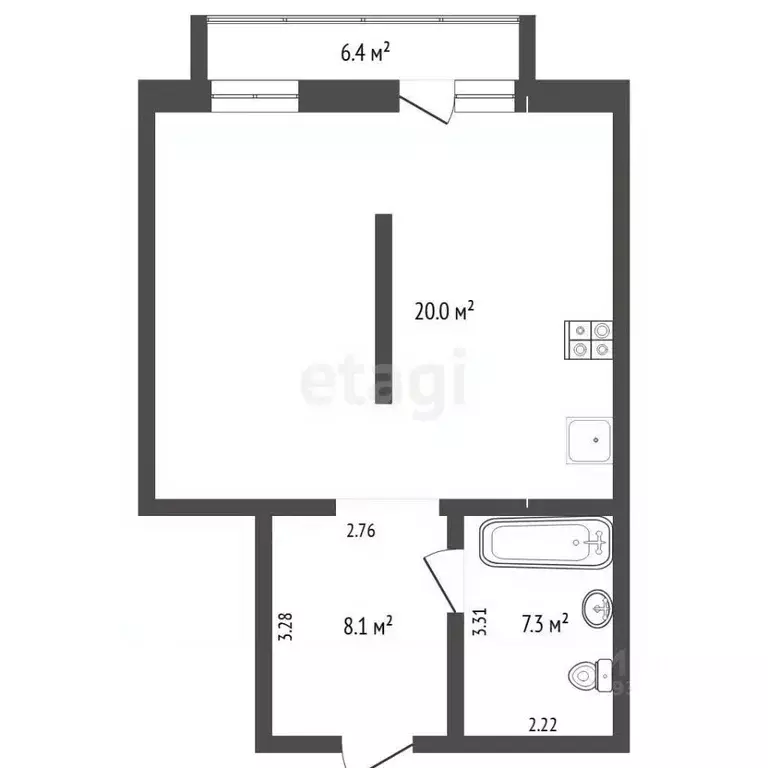 1-к кв. Тюменская область, Тюмень Широтная ул., 158к3 (58.0 м) - Фото 1