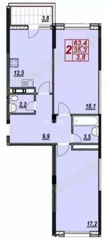2-к кв. Краснодарский край, Анапа Крестьянская ул., 27к2 (67.2 м) - Фото 2