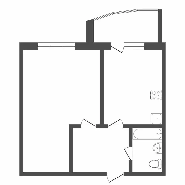 1-комнатная квартира: Тюмень, Амурская улица, 4 (43.7 м) - Фото 1