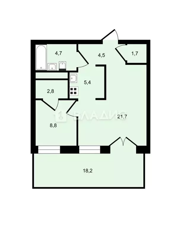 2-комнатная квартира: Ижевск, улица Новаторов, 2к2 (55.06 м) - Фото 0